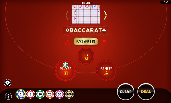 baccarat inzetten